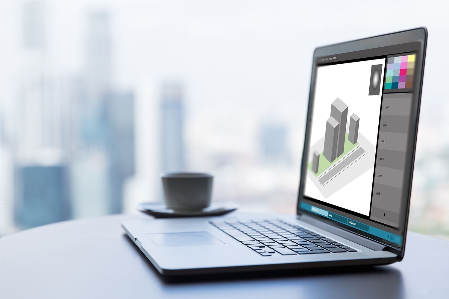Ein Laptop-Computer für Grafikdesignarbeiten