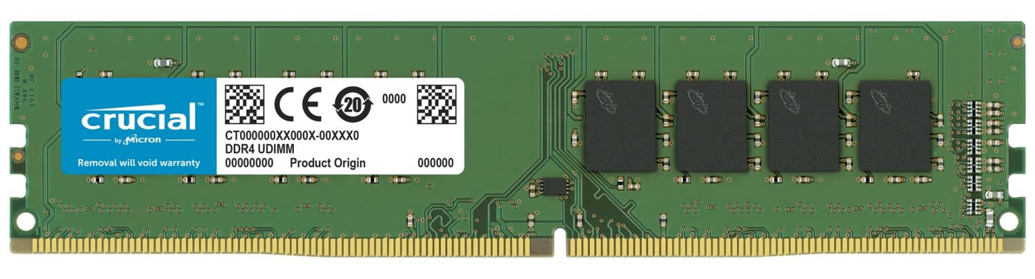 Ein Crucial DDR4 UDIMM RAM-Speichermodul