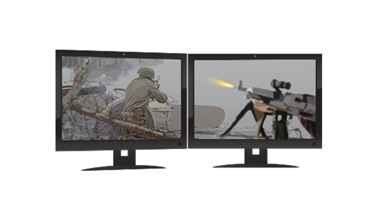 Zwei Gaming-Monitore