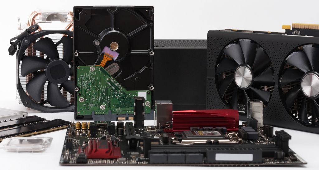 Eine Auswahl von Computerhardware.